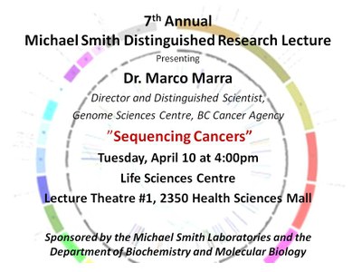 Michael Smith Distinguished Research Lecture - April 10th